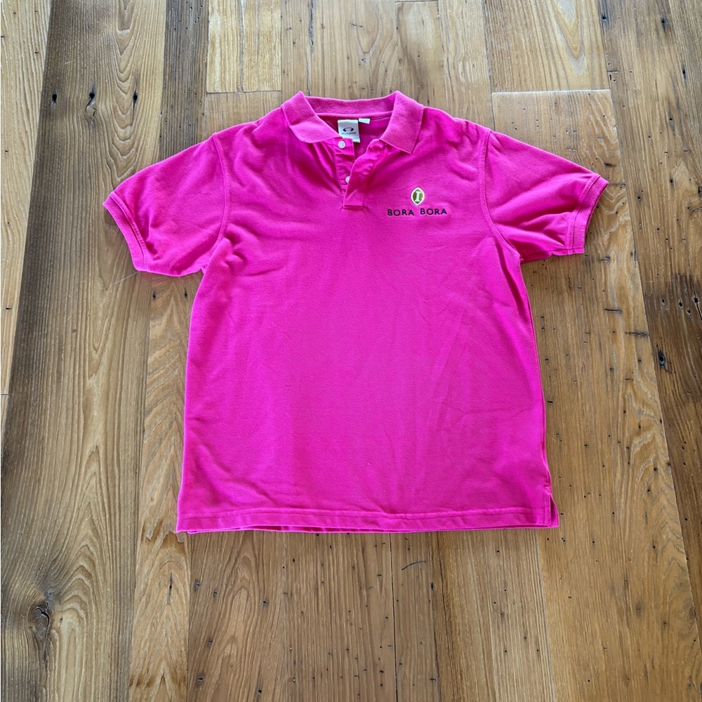 Biz Collection Bora Bora Bright Pink Moisture-Wicking Polo Top